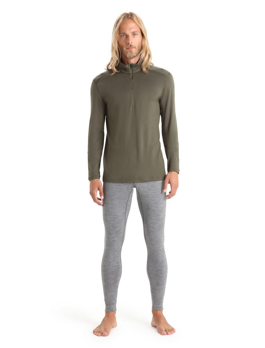 Men's Icebreaker Merino 260 Tech Long Sleeve Half Zip Thermal Top Base Layers Loden | CA 1563DFMN